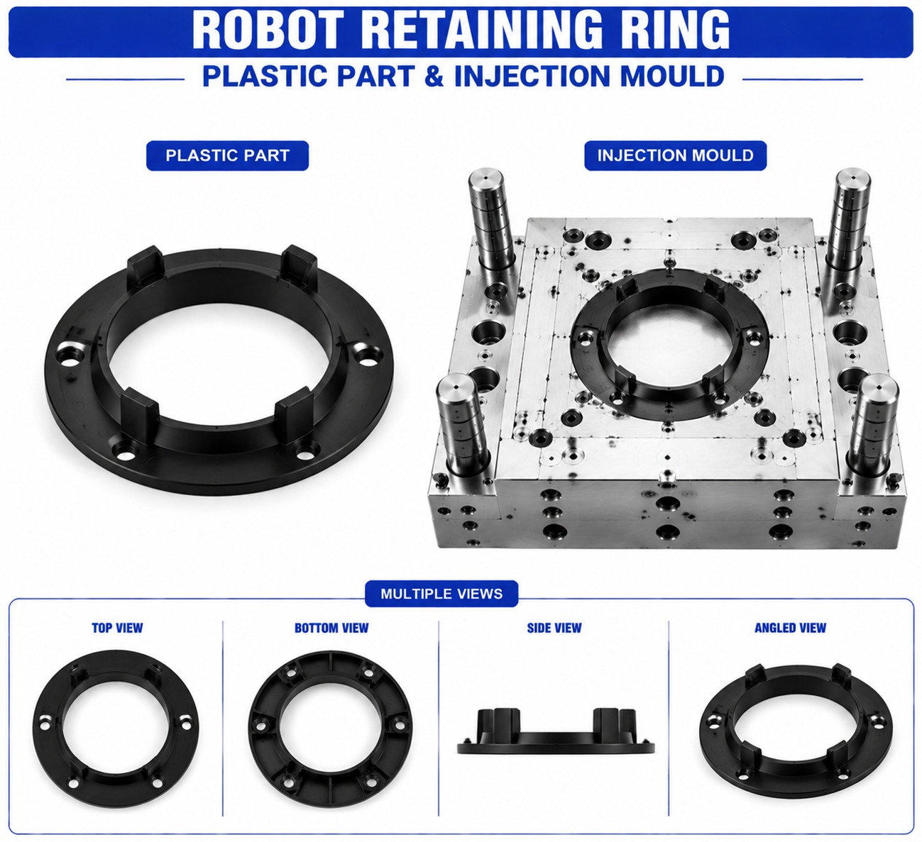 Robot Plastic Rataining Ring Mould and Moulding Services